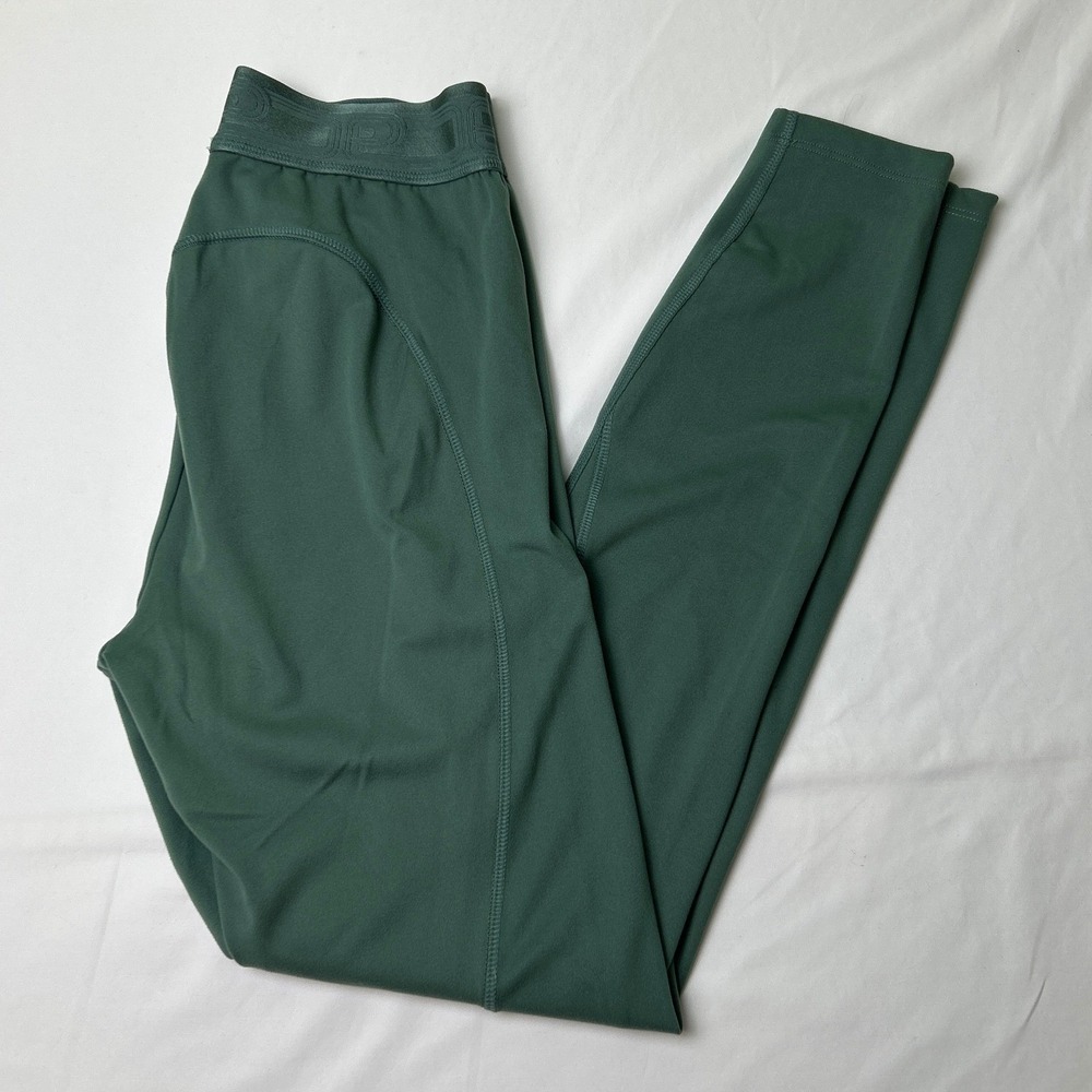 PINK Victoria's Secret Womens High Rise Logo Waistband Leggings Size M Green